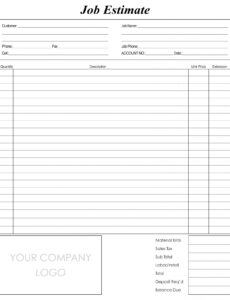 printable 9 best roofing estimate templates printable  printablee building work estimate template sample