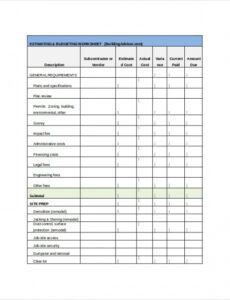 printable free 7 sample work estimate templates in pdf  ms word builders estimate template excel