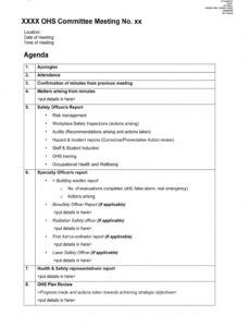 printable health and safety meeting agenda template pdf  pdf format health and safety committee meeting agenda doc