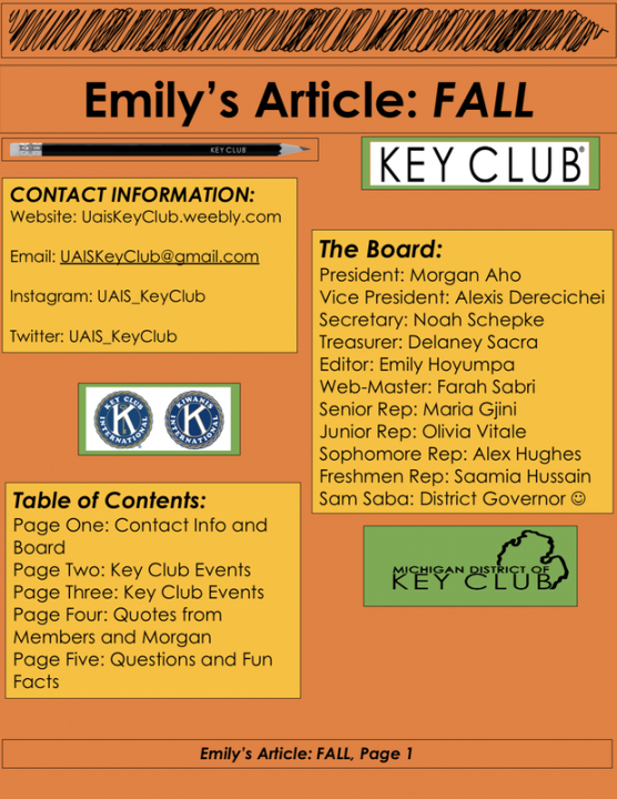 printable newsletters key club agenda template