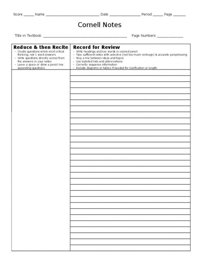 sample cornell notes template  8 free templates in pdf word middle school note taking template pdf