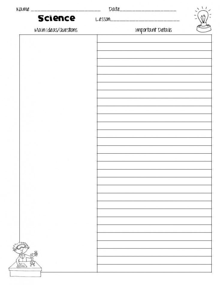 sample the idea backpack cornell notes templates for science middle school note taking template sample