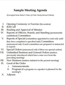 board meeting agenda templates  10 printable word excel asca advisory council agenda template doc