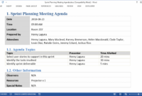 deliverable production sprint planning meeting agenda daily scrum meeting agenda template example