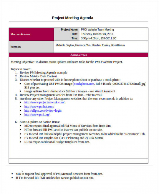editable free 10 project agenda samples and templates in pdf  ms word school department meeting agenda template doc