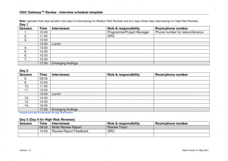 Editable Interview Schedule Template Free Cards Design Templates Job ...