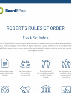editable the nonprofits guide to robert&amp;#039;s rules of order  boardeffect robert rules of order meeting agenda template example