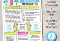 free april pto pta newsletter flyer easter classroom printable primary school staff meeting agenda template sample