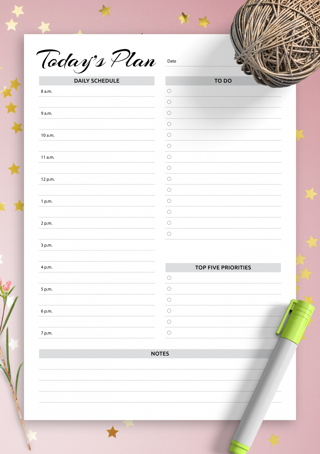 free daily planner with hourly schedule downloadable pdf goodnotes daily agenda template example