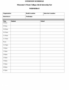 free interview schedule template sample printable pdf download job interview agenda sample doc