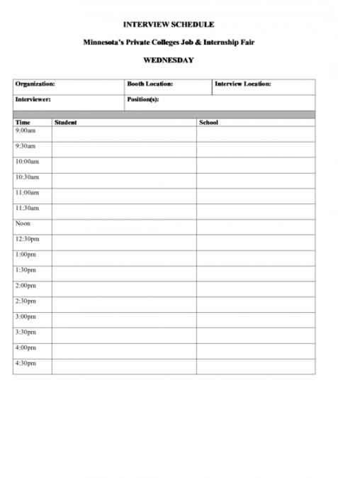 free interview schedule template sample printable pdf download job interview agenda sample doc