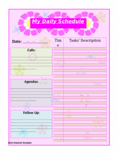 my daily schedule templates  daily planner template goodnotes daily agenda template sample