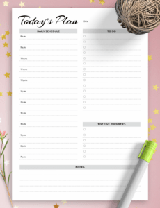 printable daily planner with hourly schedule downloadable pdf goodnotes daily agenda template sample