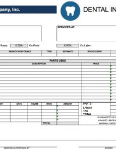 printable free dental invoice template  pdf  word  excel official estimate template pdf