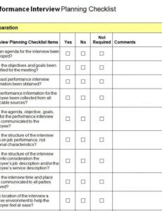 printable performance interview planning checklist job interview agenda sample pdf