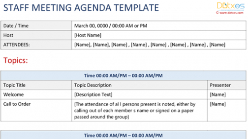 printable staff meeting agenda template childcare  dotxes weekly marriage meeting agenda template word