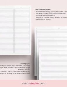 student note taking template printable pack  a4 a5 and elementary school note taking template word