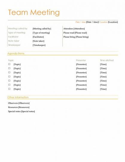 this team meeting agenda template is free to download and requirements gathering meeting agenda template excel
