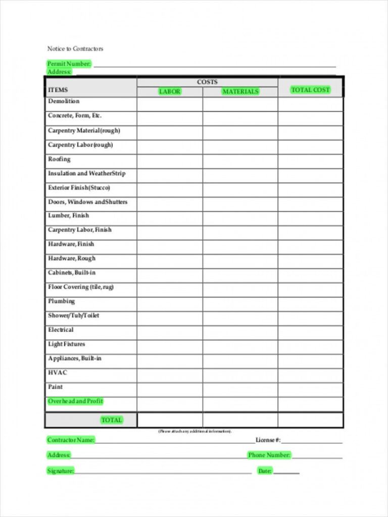 Editable Free 38 Sample Estimate Forms In Pdf Ms Word Home Repair ...