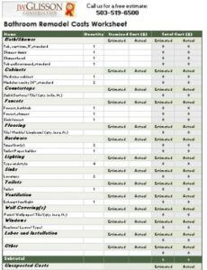 editable home remodeling estimatorggpe 390×511  bathroom remodel basement renovation estimate template