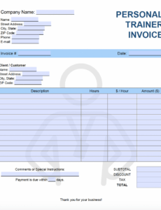 free free personal trainer invoice template  pdf  word  excel basis of estimate template excel