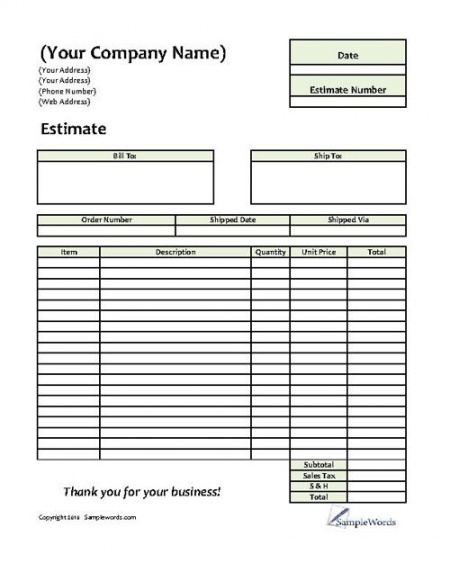 free price quote template  microsoft excel spreadsheet  quote template lawn mowing estimate template