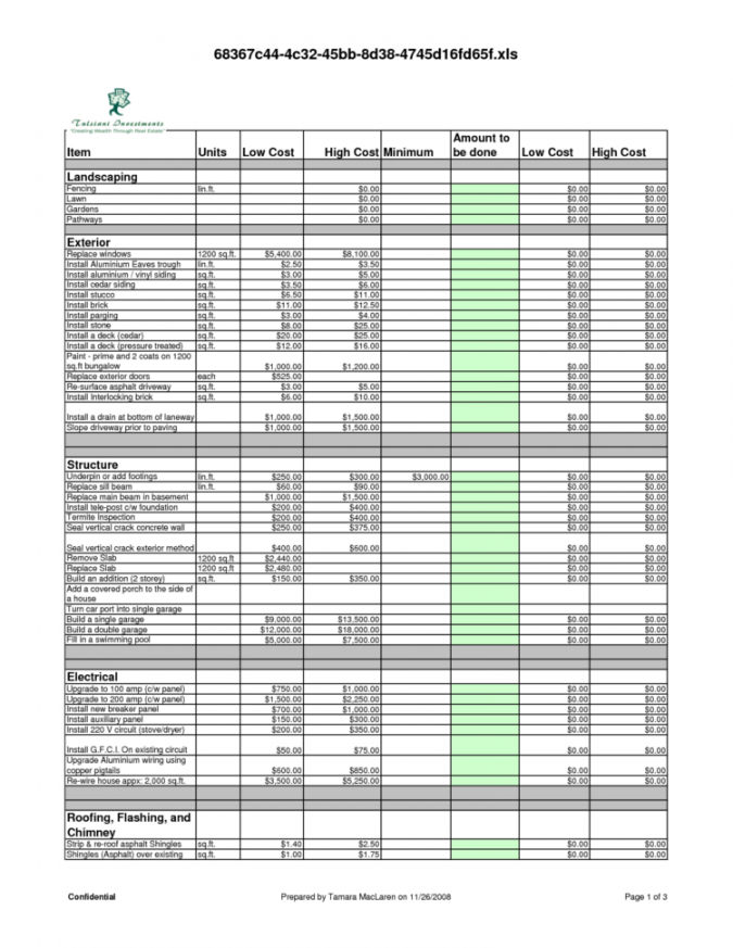 free spreadsheet pdf inside home repair estimate template and building home repair estimate template