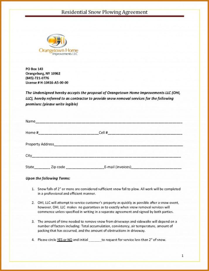 printable 002 simple snow plow contract template removal stupendous ideas  free snow removal estimate template excel