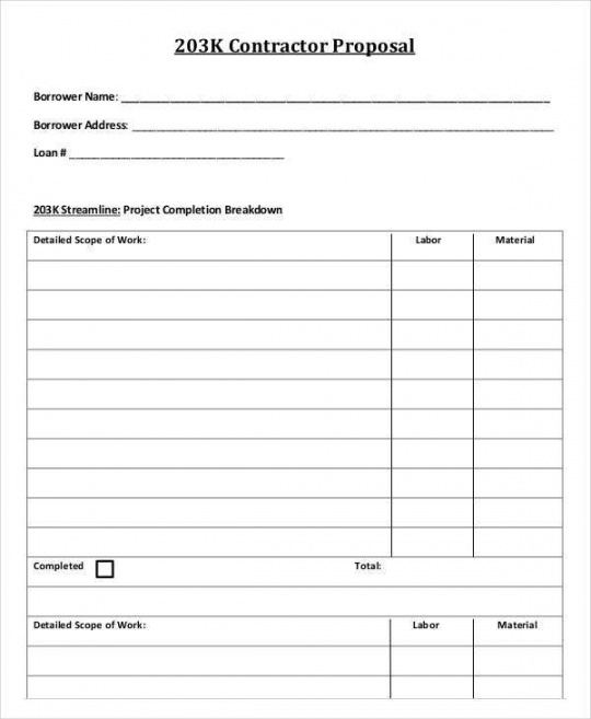 Printable 17 Contractor Proposal Templates Free Word Pdf Format Download General Contractor 3079