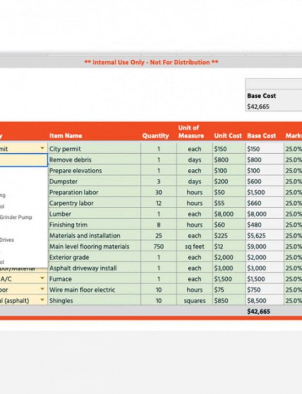 Sample Body Shop Estimate Form Template Manufacturing Cost Estimate ...