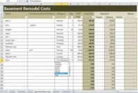 sample cost to finish a basement calculator  how to home basement renovation estimate template excel