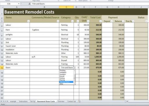 sample cost to finish a basement calculator  how to home basement renovation estimate template excel