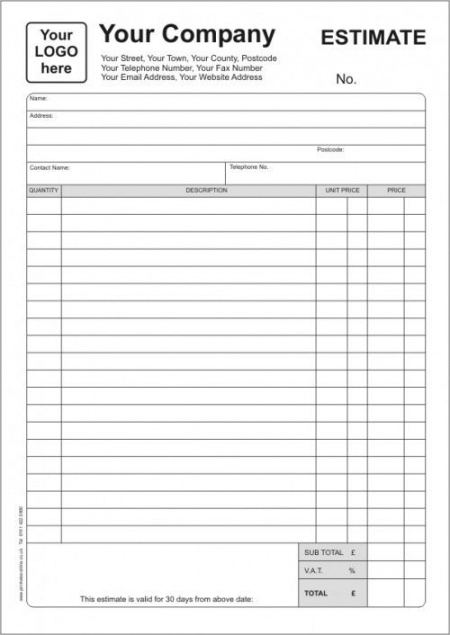 sample free printable estimate forms check more at https damage estimate template sample