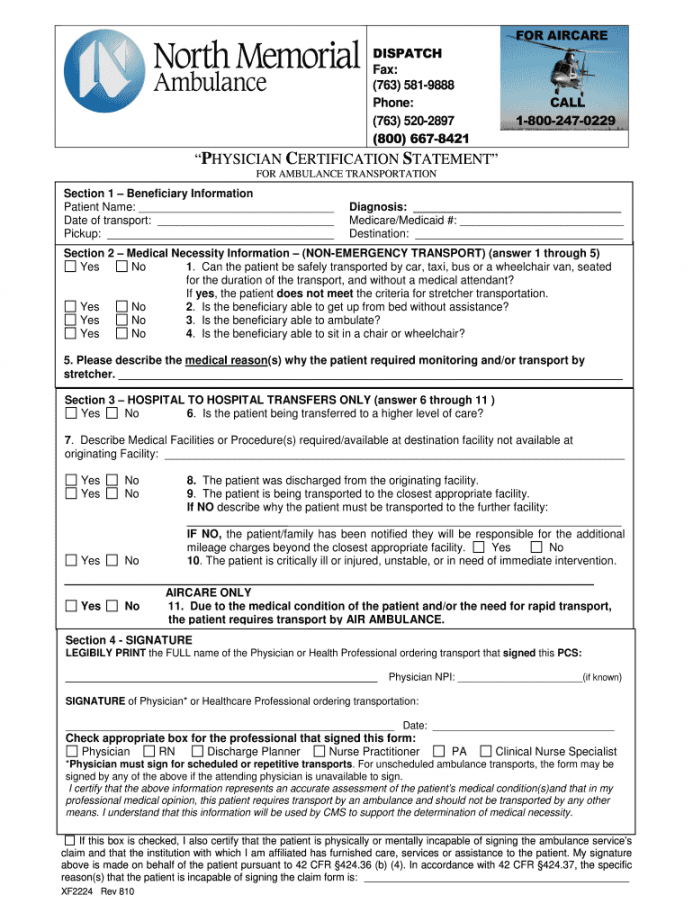2010 form north memorial xf2224 fill online printable fillable blank msp work order estimate billing template doc