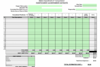 printable construction bid sheet template  construction estimate blank template concrete work estimate template word