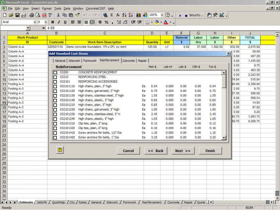 sample concretecost estimator for excelconcretecostconcreteestimating system concrete work estimate template word