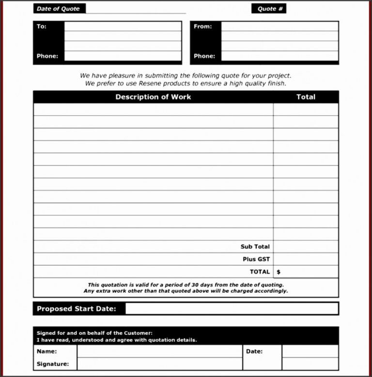 Printable 9 Construction Job Estimate Template Sampletemplatess ...