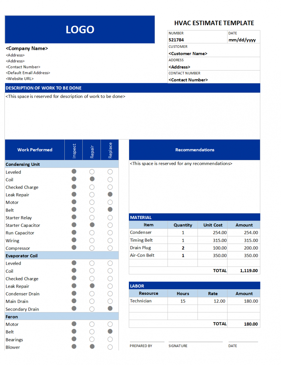 printable download hvac estimate template  estimate template invoice template hardwood flooring estimate template sample