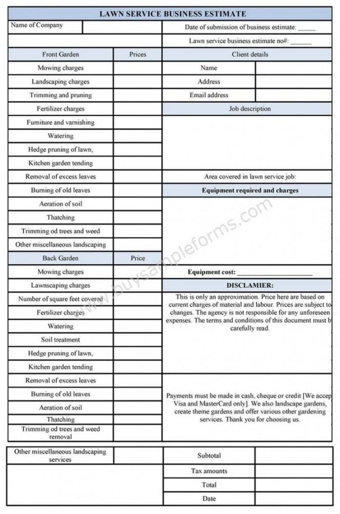 printable editable landscaping estimate sheet in 2020 business plan template tree trimming estimate te small business estimate template doc