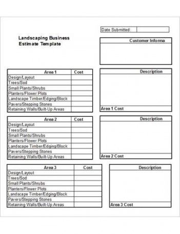 printable free 13 landscaping estimate samples in ms word  pages  google docs  google sheets  numbers small business estimate template excel