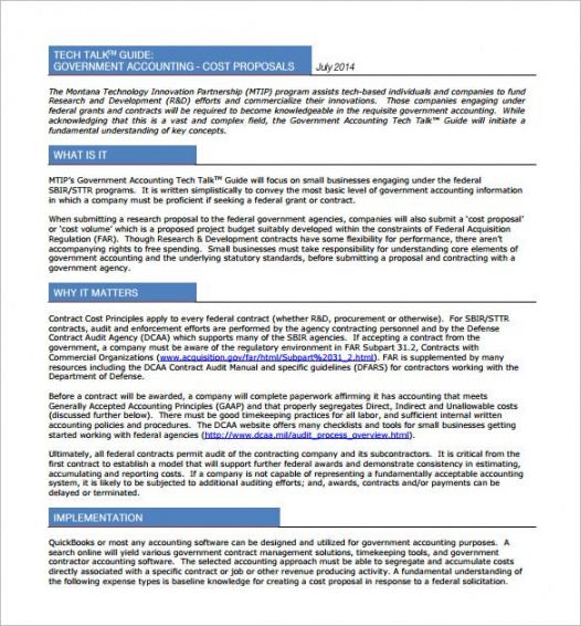 sample cost proposal template  18 free word pdf format download  free independent government cost estimate template