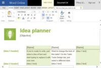 editable idea planner template for microsoft word with tables marketing campaign brainstorming session agenda template