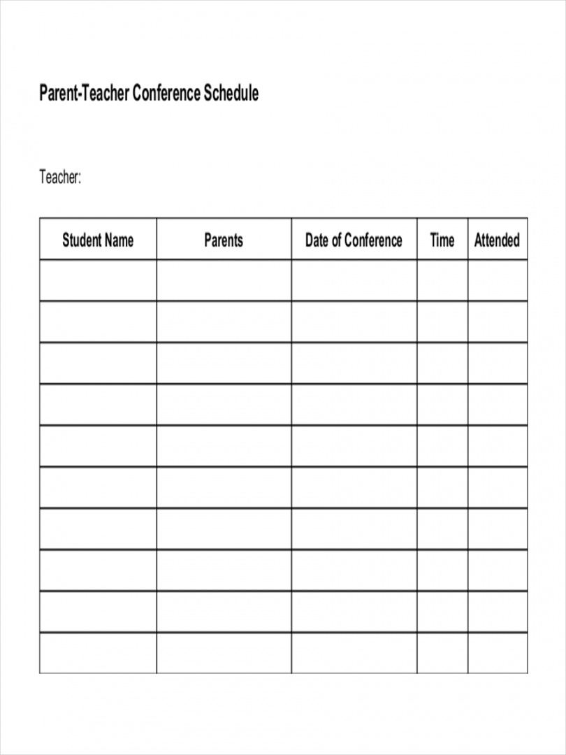 parent teacher conference schedule template school parent teacher conference agenda template sample