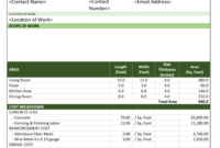 Blank Sealcoating Estimate Template Excel Sample