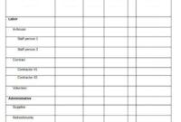 Editable Interior Design Cost Estimate Template Doc Sample