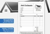 Editable Property Damage Estimate Template Word Sample