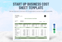 Editable Start Up Cost Estimate Template Word