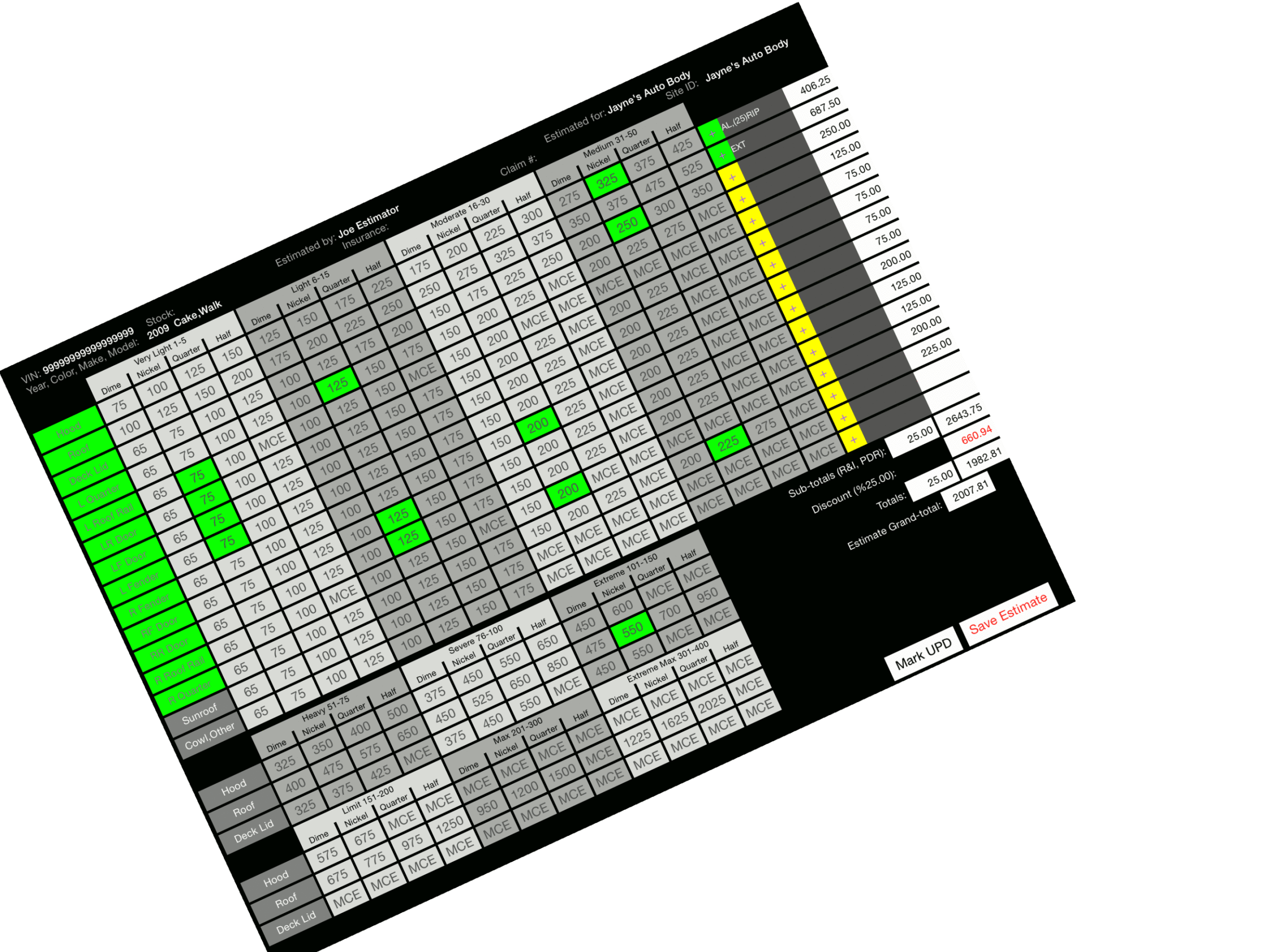 Free Blank Hail Damage Estimate Sheet Template Pdf Sample