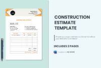 Free Custom Residential Construction Cost Estimate Template  Sample