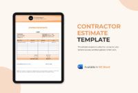 free free sample contractor estimate template  download in word google docs excel pdf google construction estimate contract template sample